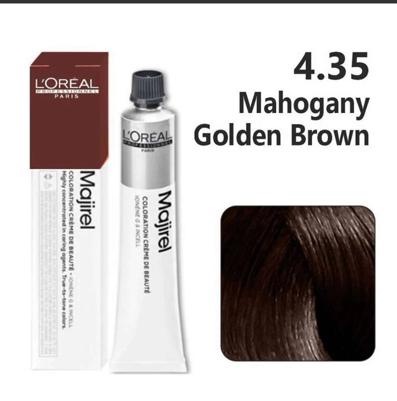 LOREAL MAJIREAL PROFESSIONAL COLOR MAHOGANY BROWN 4.35