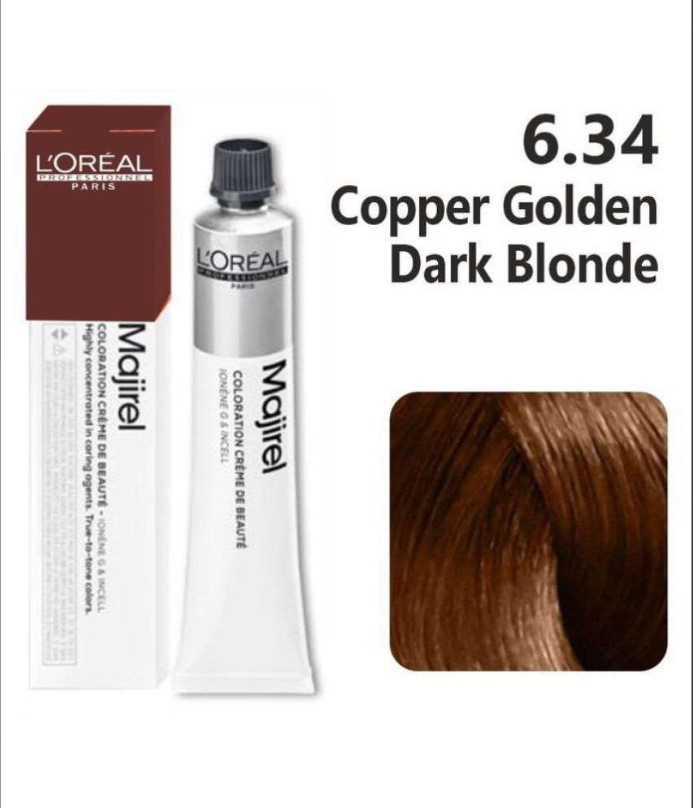 LOREAL MAJIREAL  COLOR COPPER GOLDEN DARK BLONDE 6.34