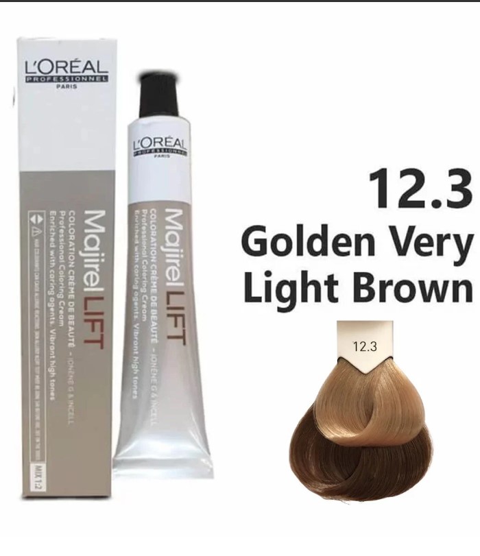 LOREAL MAJIREAL  COLOR GOLDEN VERY LIGHT BROWN 12.3