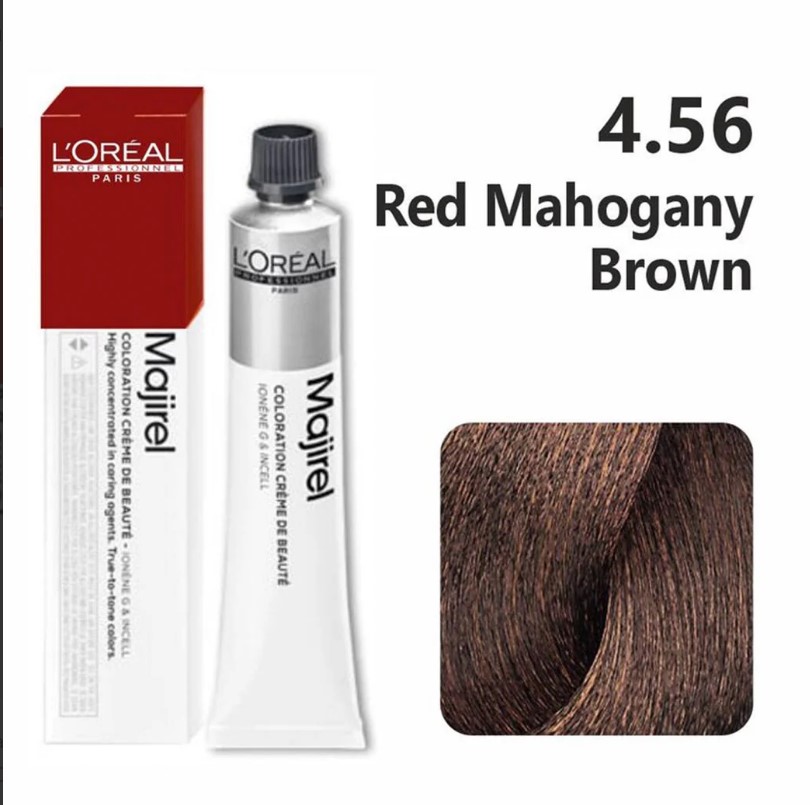 LOREAL MAJIREAL COLOR RED MAHOGANY  BROWN 4.56