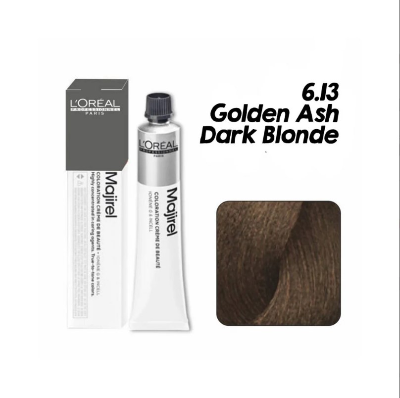 LOREAL MAJIREAL COLOR GOLDEN ASH DARK BLONDE 6.13