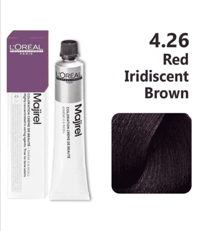 LOREAL MAJIREAL COLOR RED IRIDISCENT BROWN 4.26
