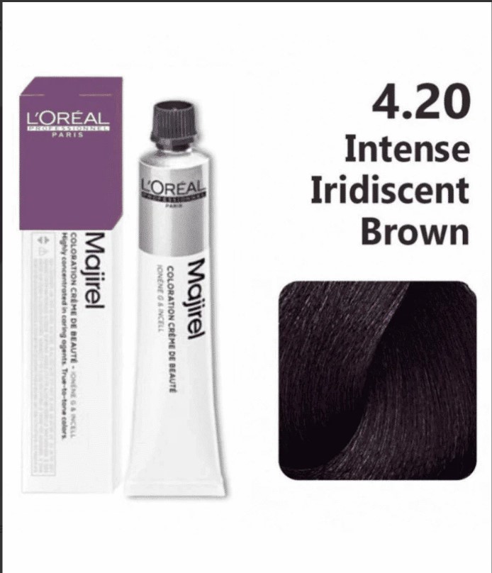 LOREAL MAJIREAL COLOR INTENSE IRIDISCENT BROWN 4.20
