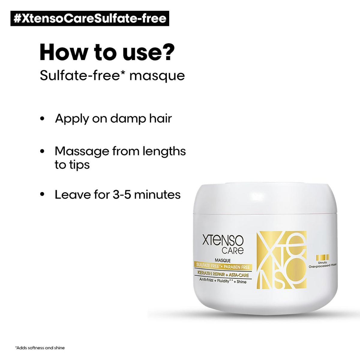 LOREAL  PROFESSIONAL XTENSO CARE MASK   SULFATE FREE-PARABEN FREE hover