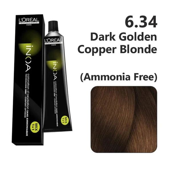 LOREAL INOA COLOR DARK GOLDEN COPPER BLONDE 6.34