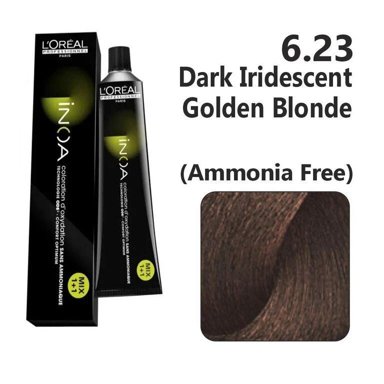 LOREAL INOA COLOR DARK IRIDESENT BLONDE 6.23