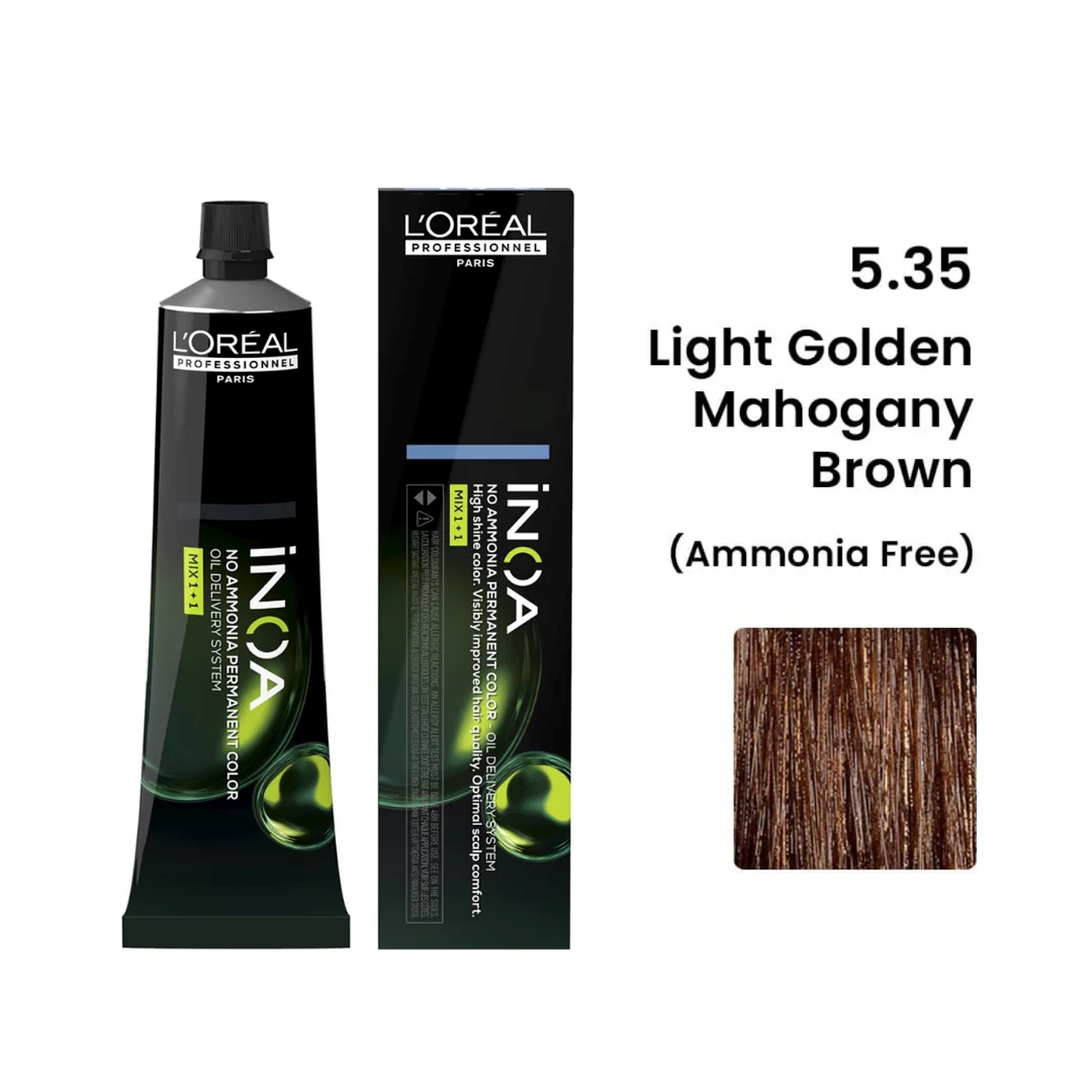 LOREAL INOA COLOR LIGHT GOLDEN MAHOGANY BROWN 5.35