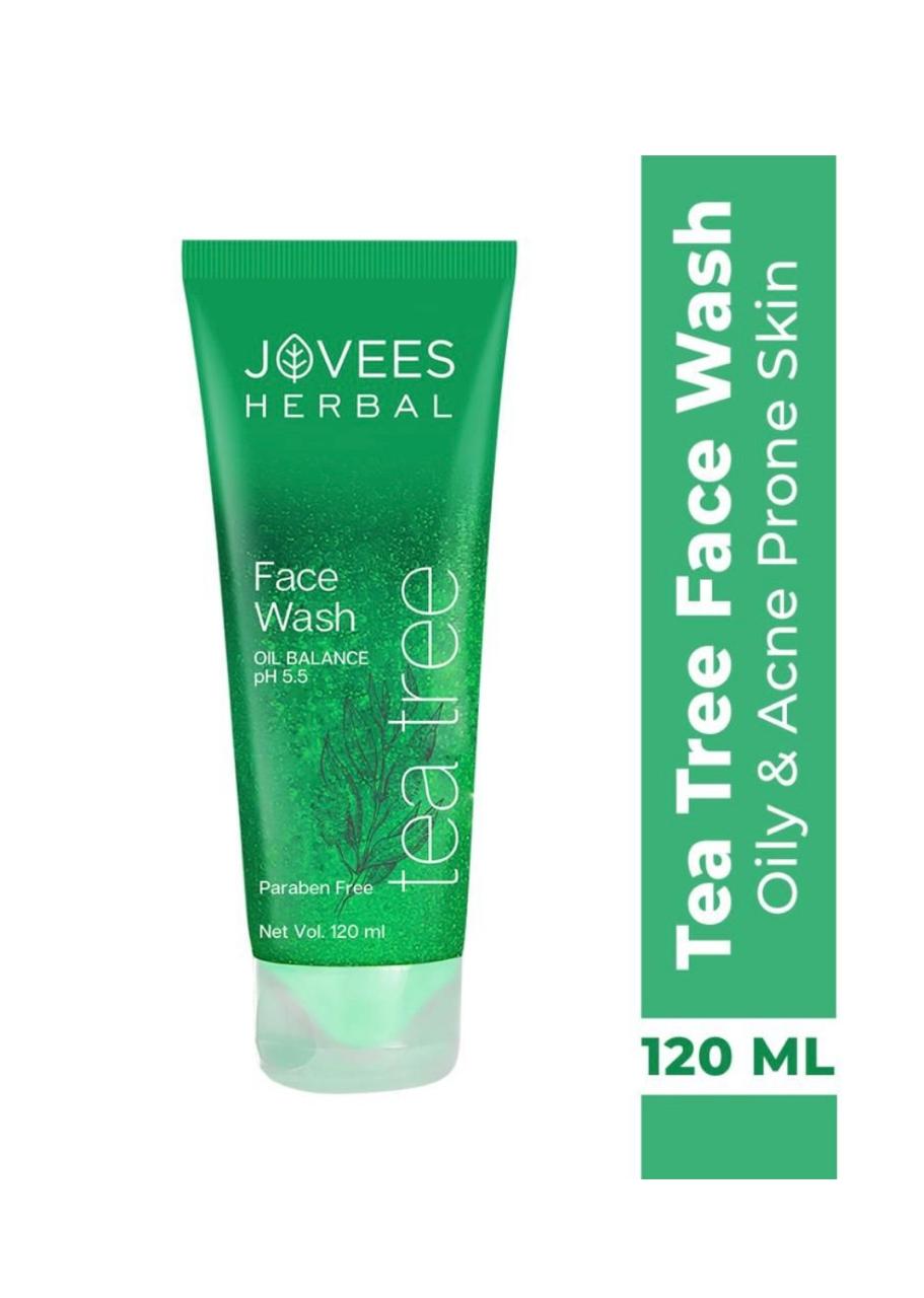 Jovees Herbal Tea Tree Oil Control Face Wash for Oily & Sensitive Skin  | Gentle Cleanser For All Skin Types - 120ml