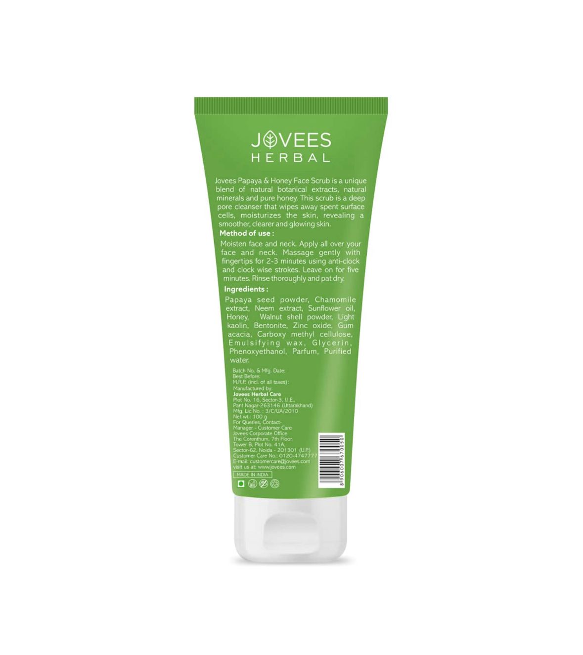Jovees Honey And Papaya Face Scrub 100 Ml