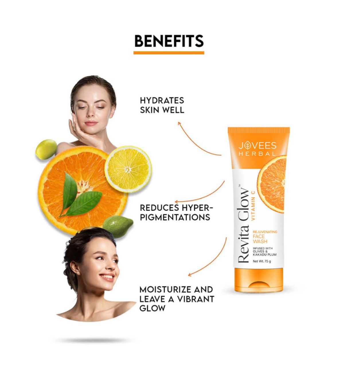 Jovees Revita Glow Vitamin C Face Wash  (75gm)