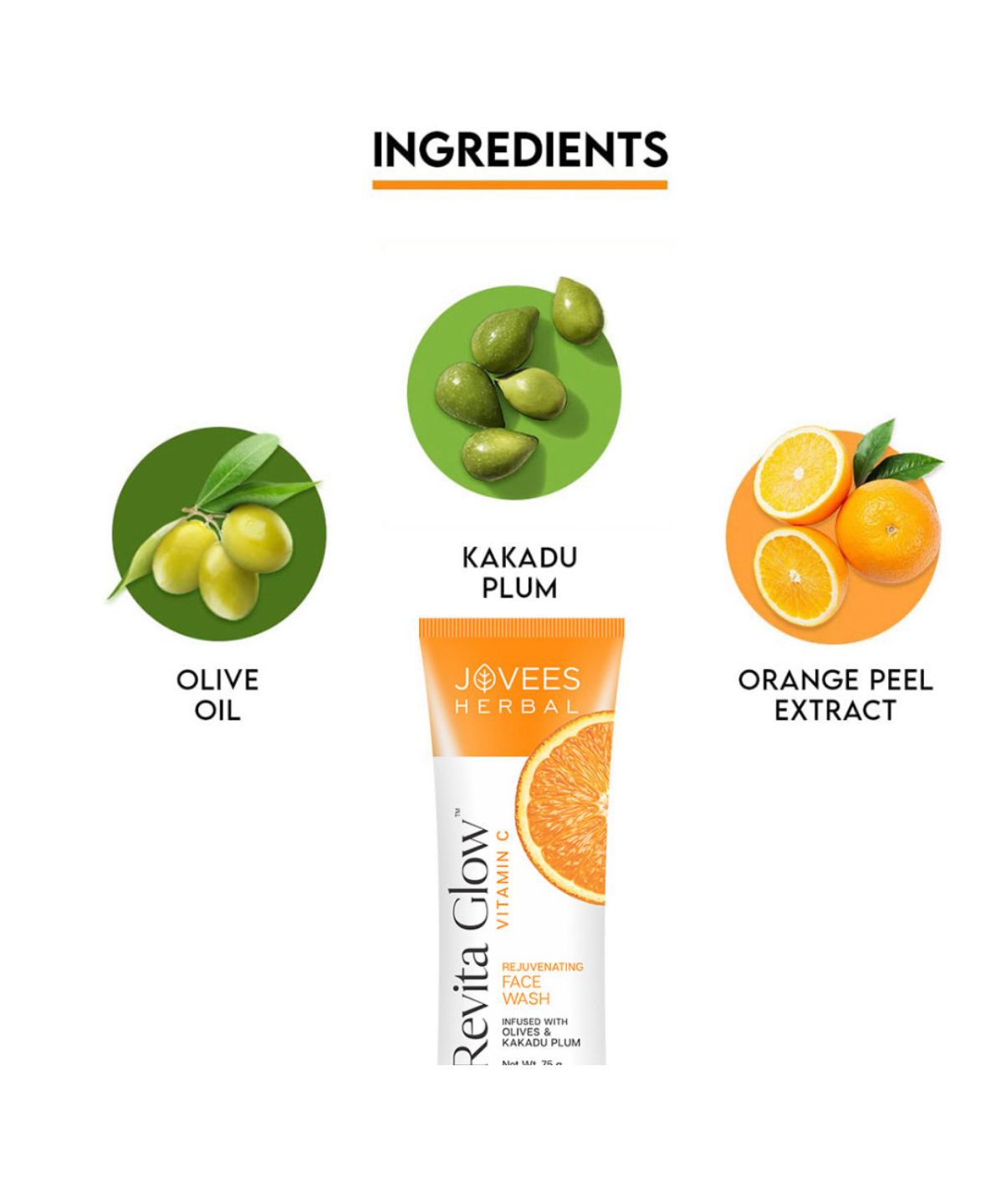 Jovees Revita Glow Vitamin C Face Wash  (75gm) hover