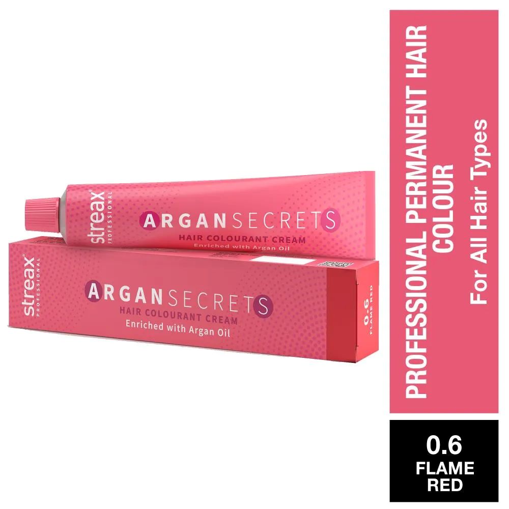 Streax Professional Argan Secret Hair Colourant Cream - Flame Red 0.6 (60 gm)