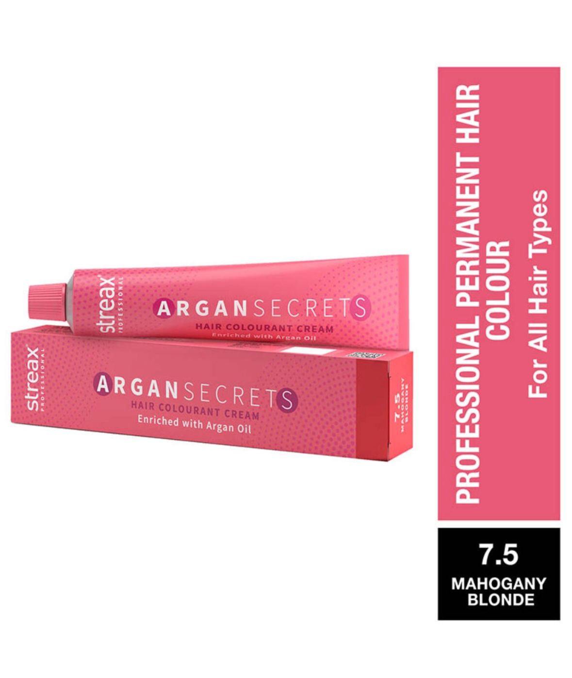 Streax Professional Argan Secret Hair Colourant Cream - Mahogany Blonde 7.5 (60 gm)