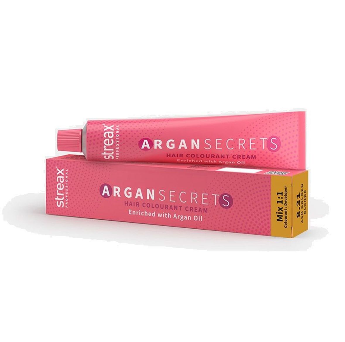 Streax Professional Argan Secret Hair Colourant Cream - Ash Golden Blonde 8.31 (60 gm)