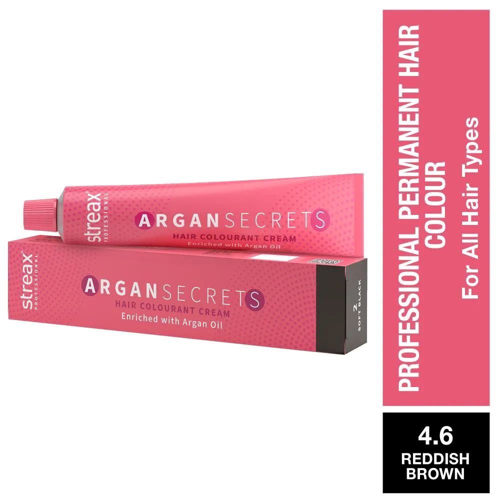 Streax Professional Argan Secret Hair Colourant Cream - Reddish Brown 4.6 (60 gm)