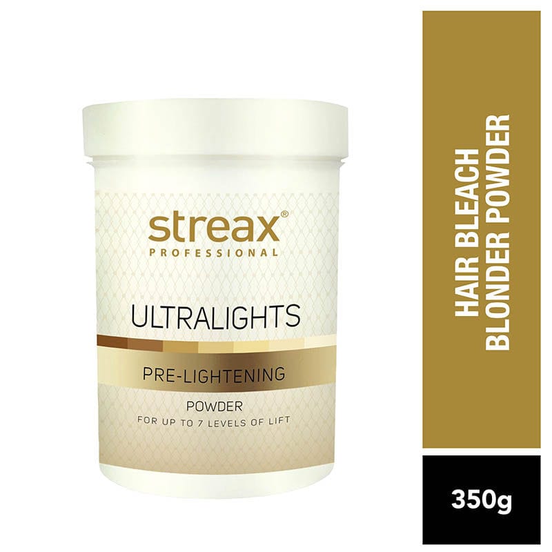 Streax Professional Ultralights Pre-Lightening Powder, Up to 7 levels of Lift, 350 gm