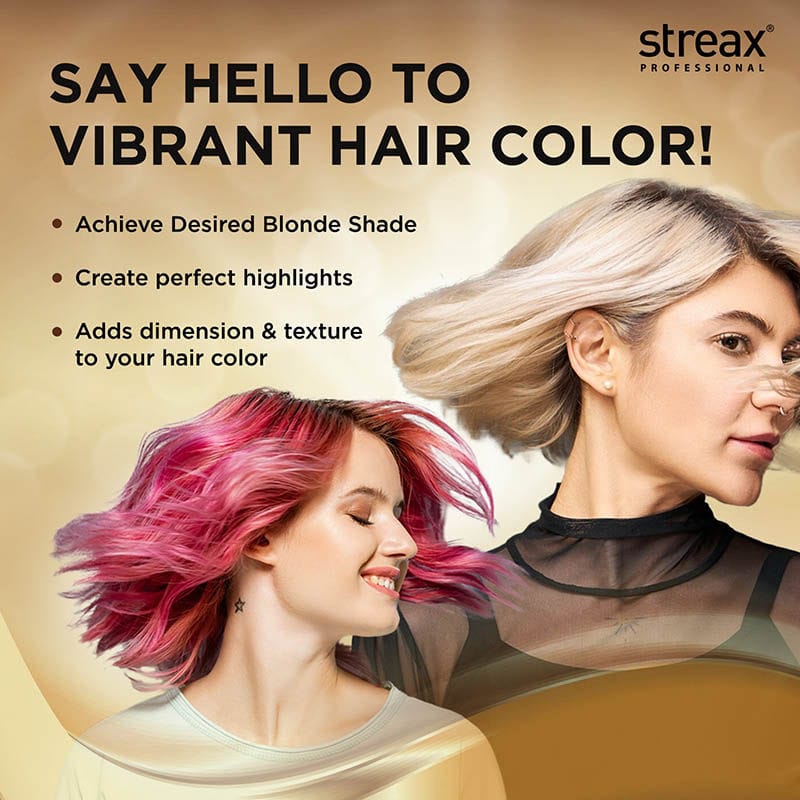 Streax Professional Ultralights Pre-Lightening Powder, Up to 7 levels of Lift, 350 gm hover