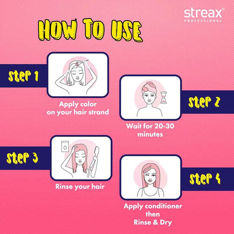 Streax Professional Hold & Play Funky Colour, Ammonia Free, Semi-Permanent Hair Colour, Crazy Violet (100gm) hover