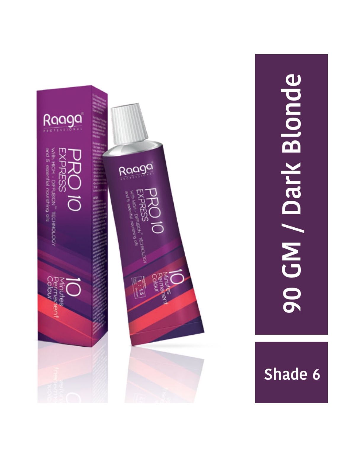 Raaga Professional Pro 10 Express Permanent Hair Color, Dark Blonde 6