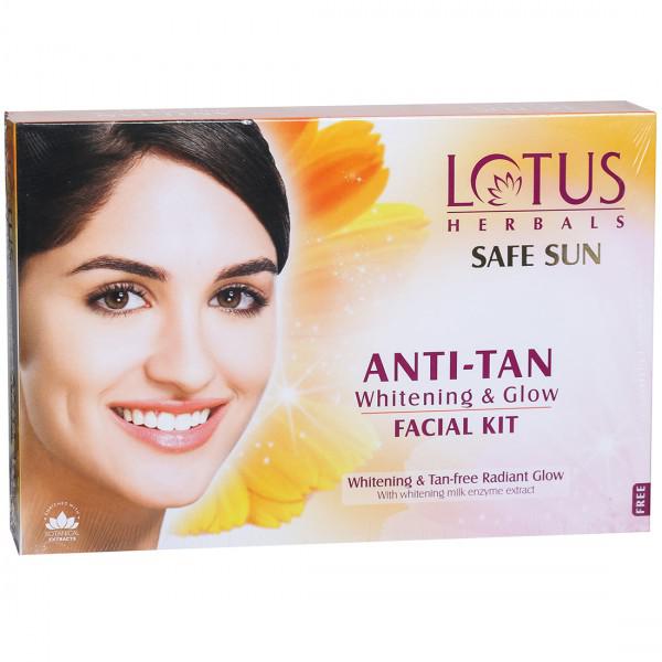 LOTUS Herbals SAFE SUN Anti-Tan Whitening & Glow Facial Kit (160gm)