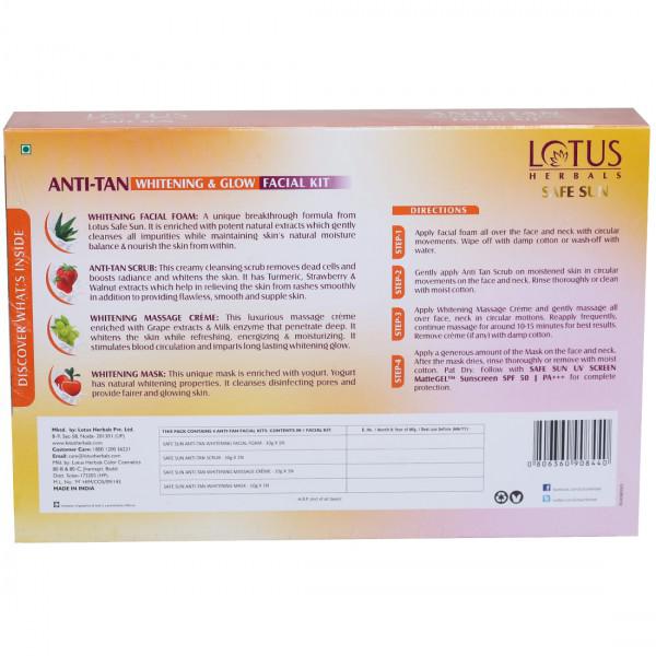 LOTUS Herbals SAFE SUN Anti-Tan Whitening & Glow Facial Kit (160gm) hover
