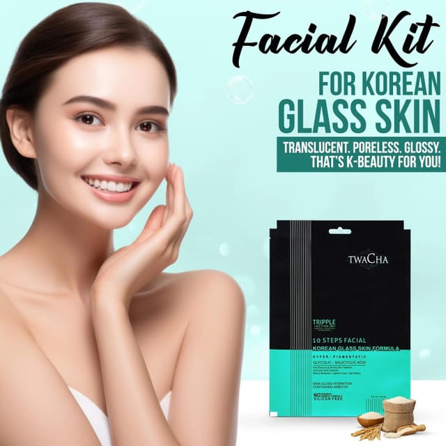 TWACHA  KOREAN GLASS SKIN FORMULA, FACIAL KIT (10 STAPS) hover