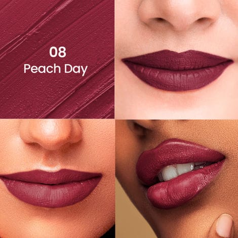 Swiss Beauty Non-transfer Matte Lipstick- Shade:Peach Day (SB:209:8) hover