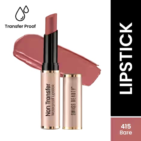 Swiss Beauty Non Transfer Waterproof Lipstick - 415 Bare