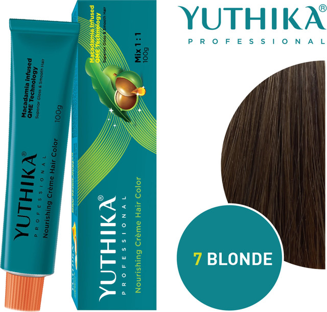 Yuthika Ammonia Free cream Hair Colour Blonde 7 (100g)