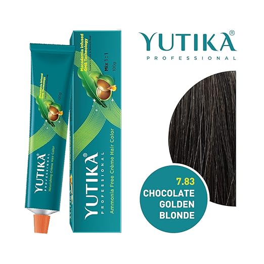 Yuthika Ammonia Free cream Hair Colour Chocolate Golden Blonde 7.83 (100g)