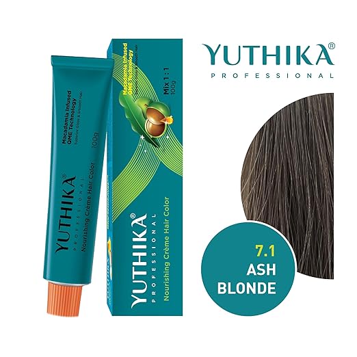 Yuthika Ammonia Free cream Hair Colour Copper Ash Blonde 7.1 (100g)
