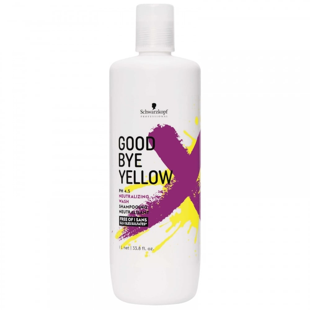 Schwarzkopf Goodbye Yellow Shampoo | Sulfate Free | For Balayage and Blonde Hair (1L)