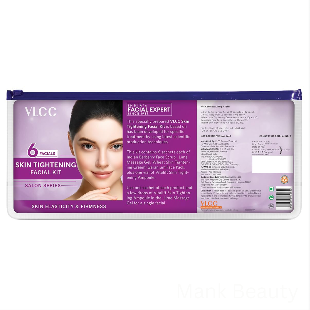 VLCC 6 Facials Skin Tightening Facial kit (240g + 12ml)