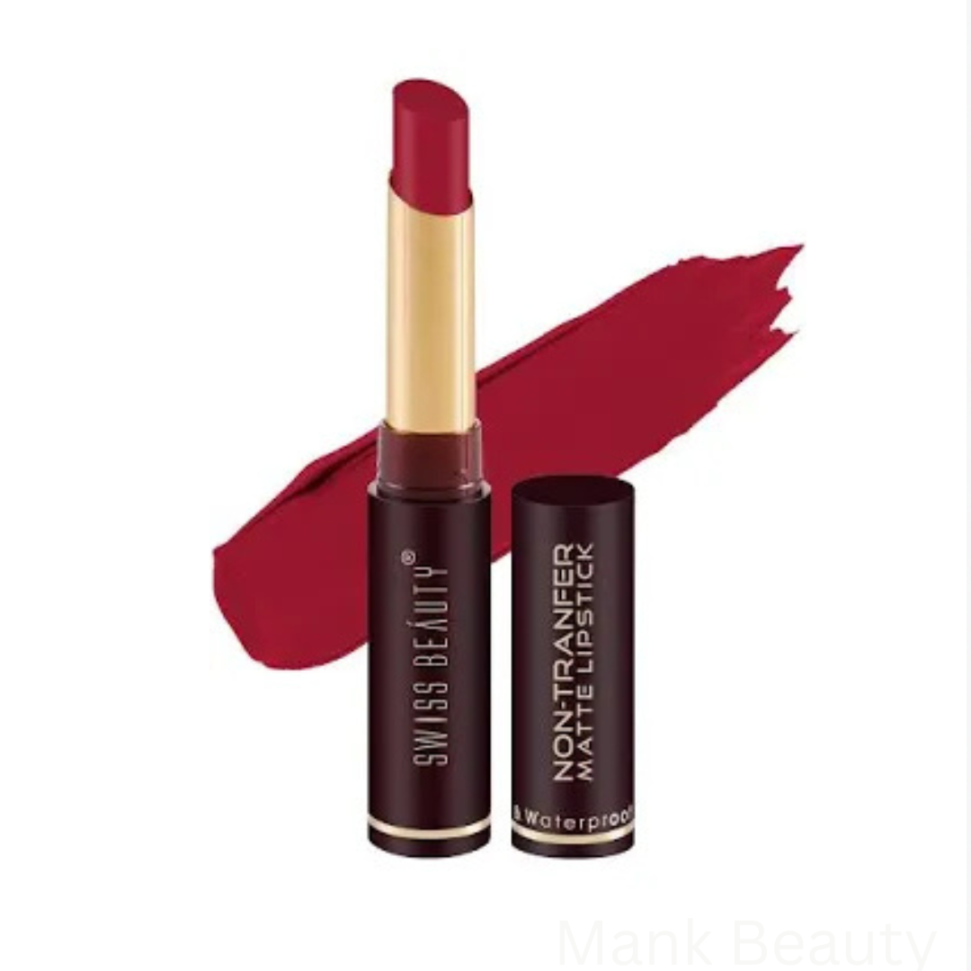 Swiss Beauty Non-Transfer Matte Lipstick- Shade PopnRed 14 (2g)